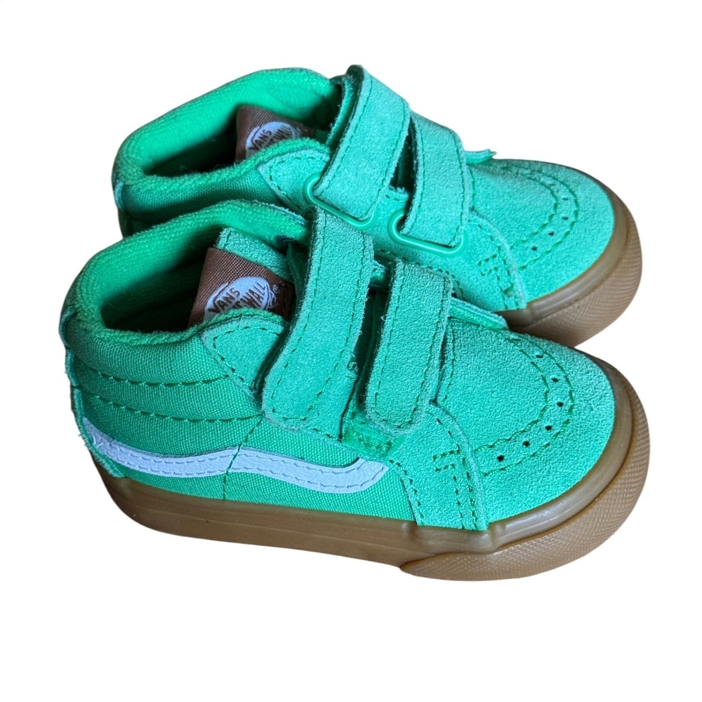 Vans Sk8-Mid Reissue V Toddler Green Gum Sole Sneakers Size 4.5 Toddler